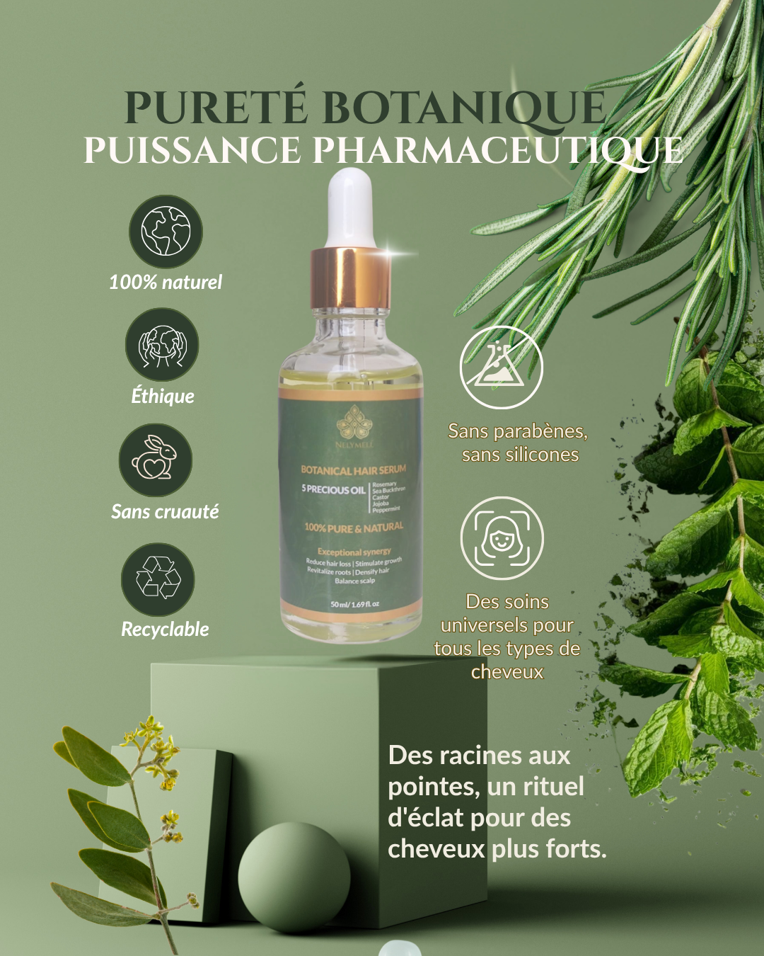 Botanical Growth Serum — the art of hair regeneration, powered by nature and backed by science